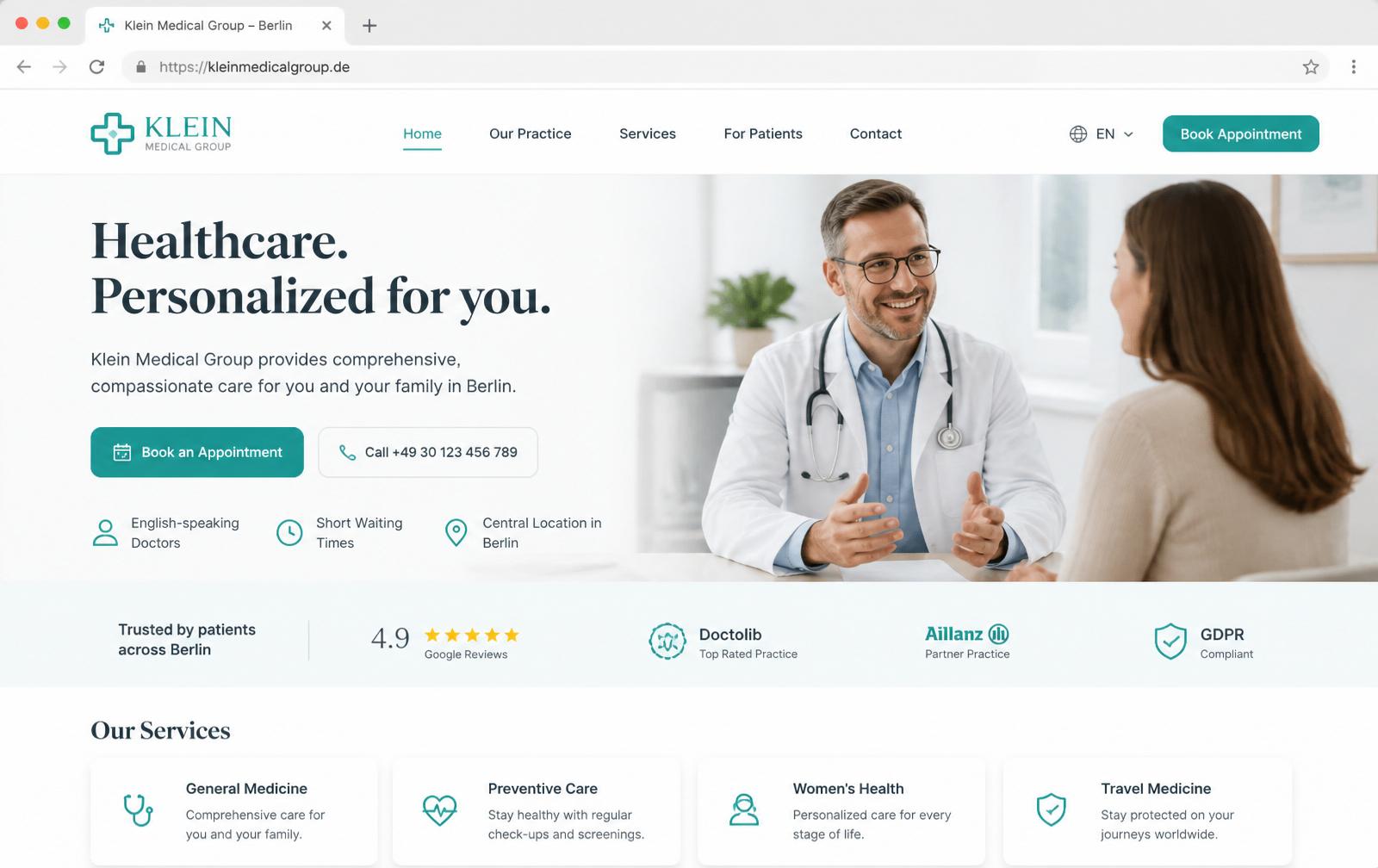 Klein Medical Group website case study